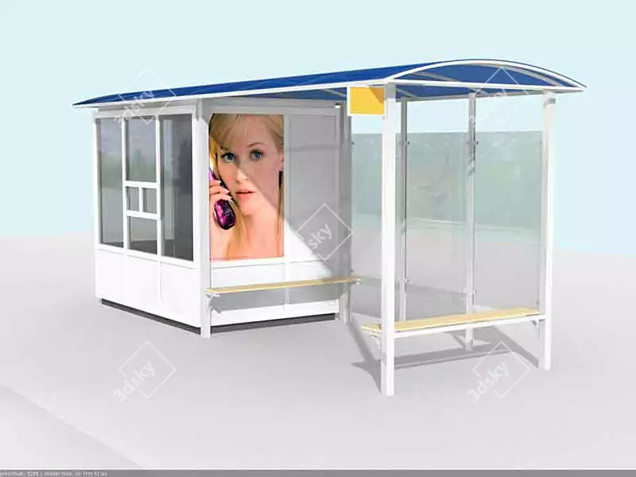 Modern Vray Kiosk Design 3D model image 1