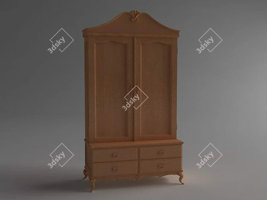 Minimalist Wardrobe: Sleek & Spacious 3D model image 1