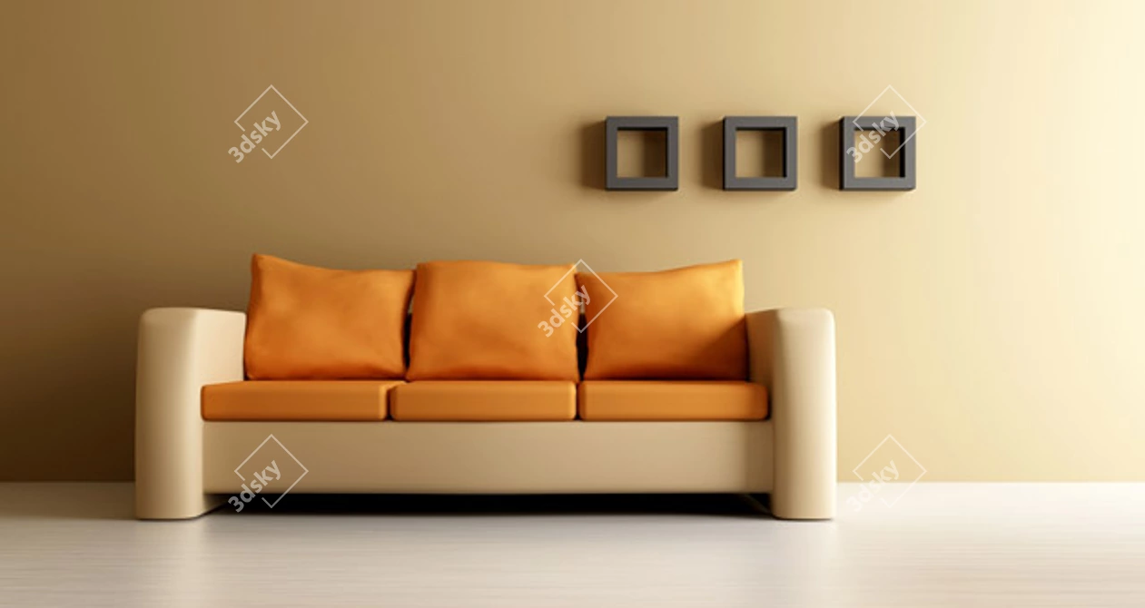 Elegant Comfort: V-Ray Sofa 3D model image 1