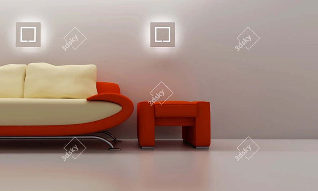 Elegant Vray Sofa 3D model image 1