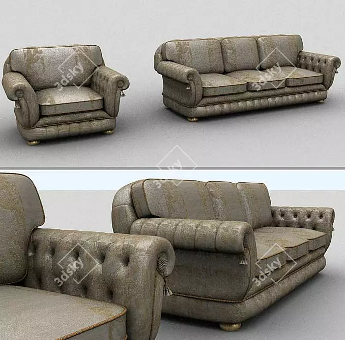 Classic Comfort Sofa 3D model image 1