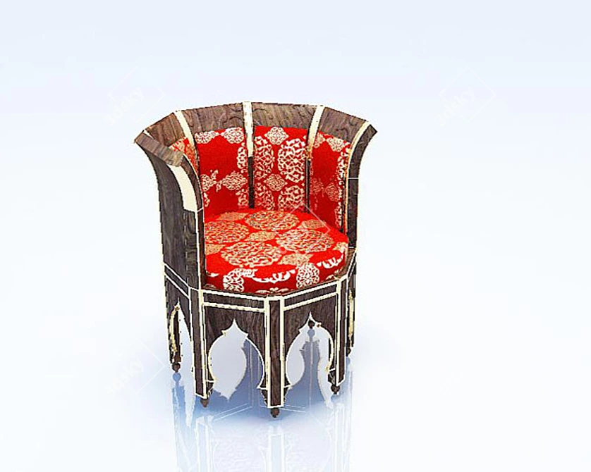 Syrian Style Arabic Chair 3D model image 1