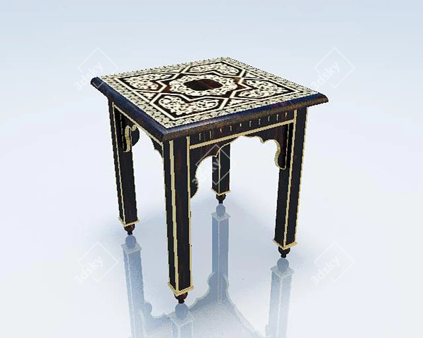 Syrian-inspired Arabic Stool 3D model image 1