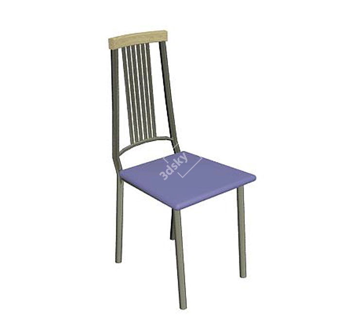 Metal Nickel Chair: Sleek and Sturdy 3D model image 1