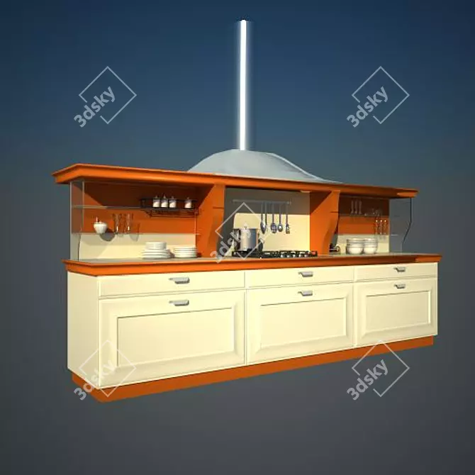 Elegant Gioconda Snaidero Kitchen 3D model image 1