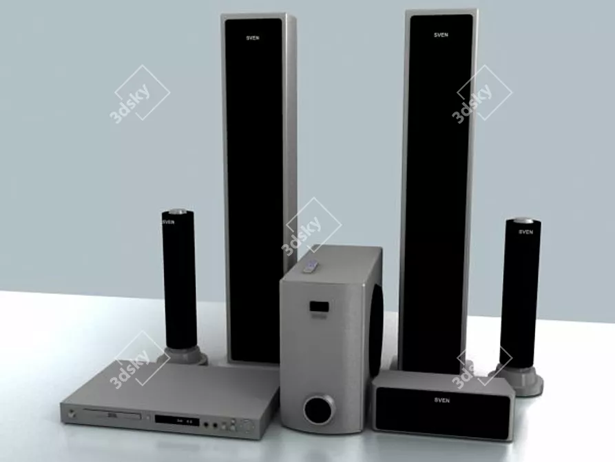 Ultimate Home Theater Set 3D model image 1