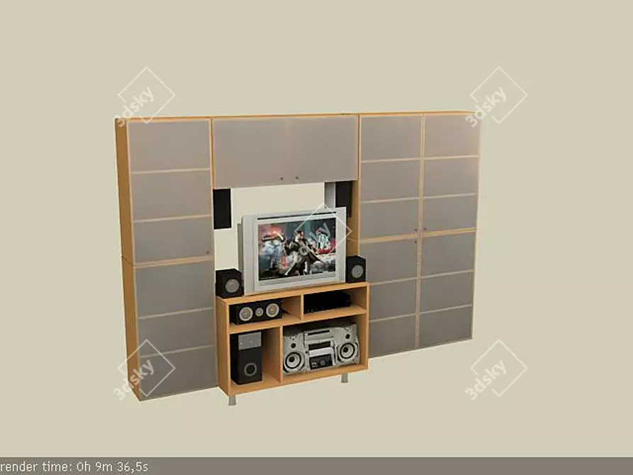 Sleek Tech Rack 3D model image 1