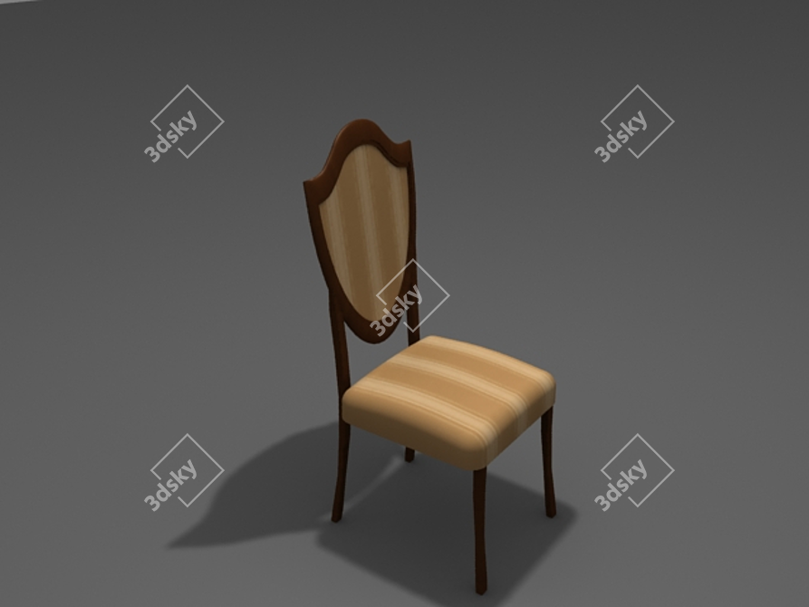 Elegant Classic Chair with Textured Finish 3D model image 1