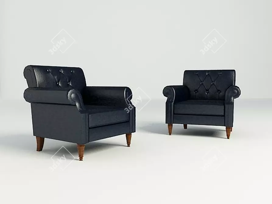 Premium Leather Chair - Elegant and Durable 3D model image 1