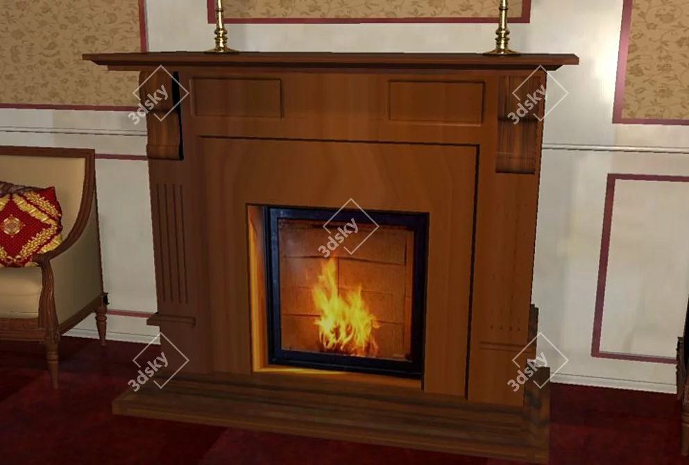 Cozy Hearth: The Perfect Fireplace 3D model image 1