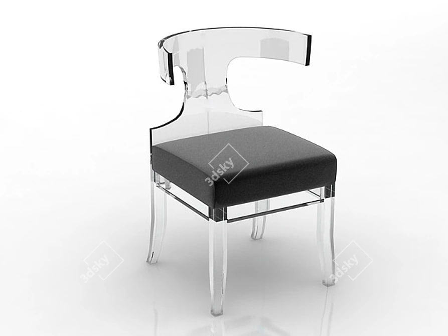 Crystal Clear Textured Chair 3D model image 1