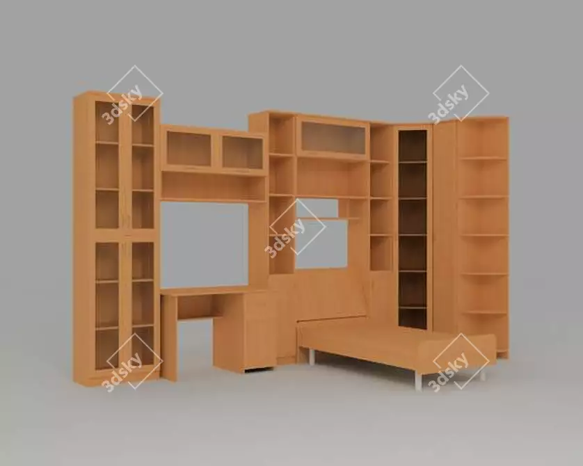 3D Living Room Book: Textured Design 3D model image 1