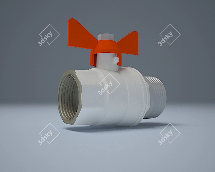 Valtex Ball Valve - Durable Water Connector 3D model image 1