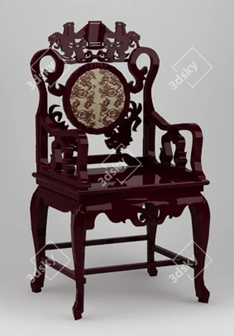 Vibrant Chinese Chair 3D model image 1