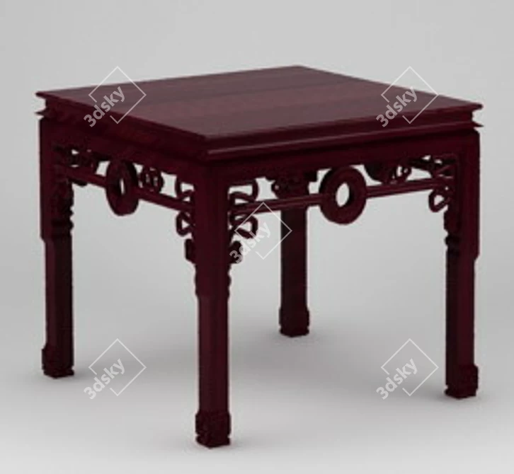 Chinese Style 3D Table: Vray Materials & Textures 3D model image 1