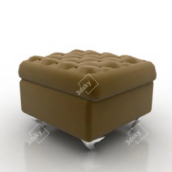 Modern Velvet Ottoman 3D model image 1