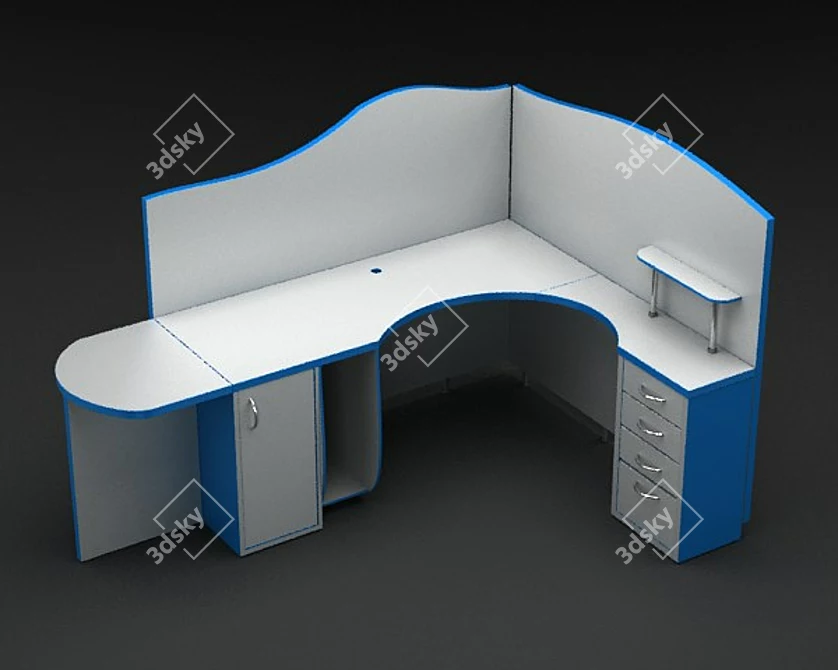 Minimalist Office Table 3D model image 1