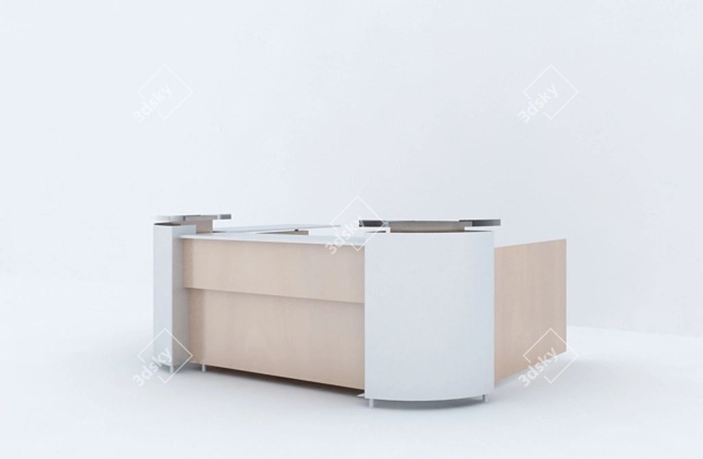 Title: Modern Office Reception Desk 3D model image 1