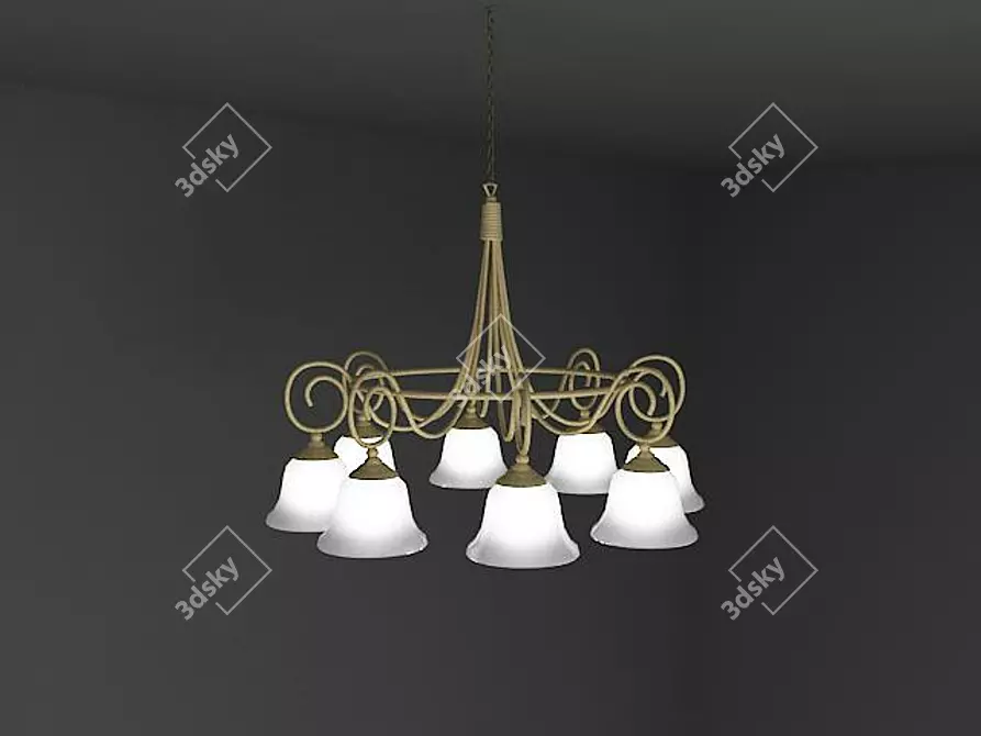 Title: 8-Shade Lustrous Luminaire 3D model image 1