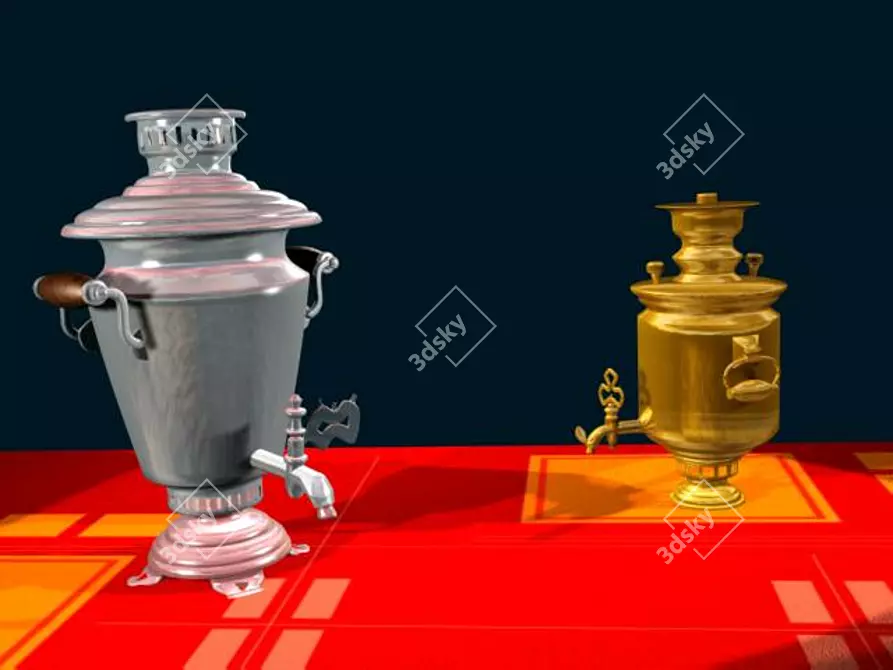 Russian Traditional Samovars 3D model image 1