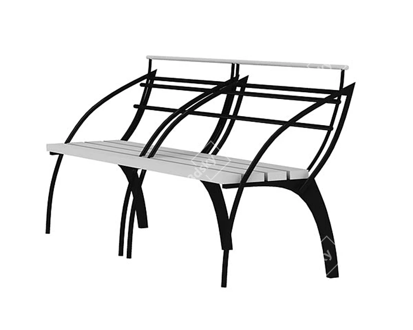 St. Petersburg-inspired Urban Bench 3D model image 1