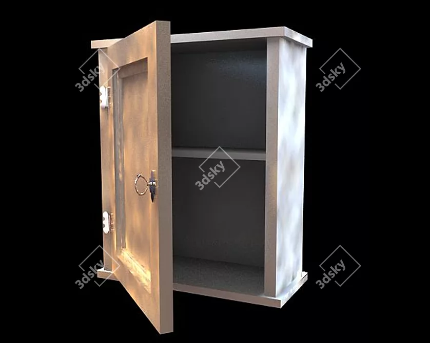 Chrome Handled Cabinet 3D model image 1