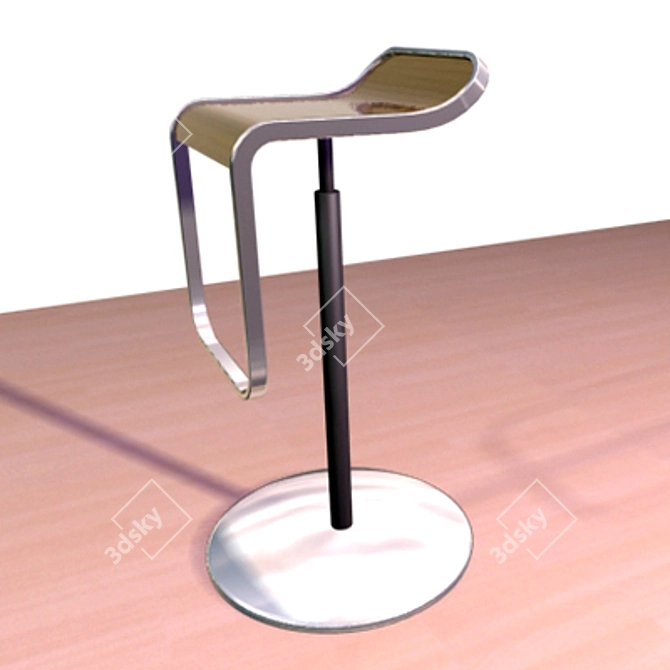 Elegant Italian Bar Stool 3D model image 1