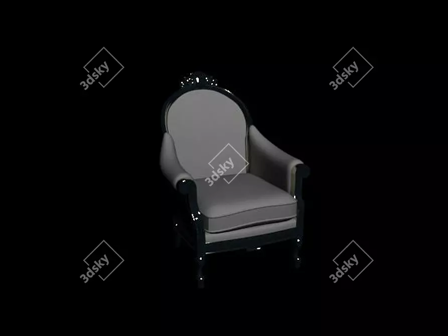 Classic Style Chair with Intricate Ornament 3D model image 1