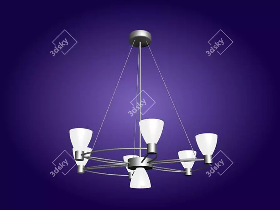 Modern Metal Chandelier 3D model image 1