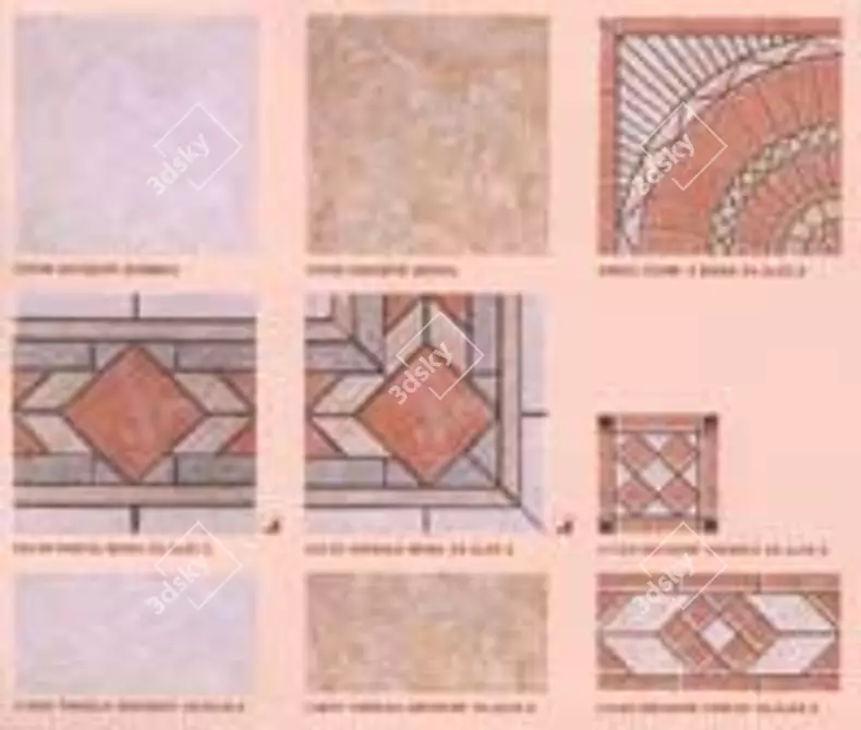 Orchid Pattern Floor Tiles 3D model image 1