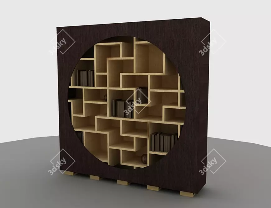 Oak Brain Box: Stylish Library 3D model image 1