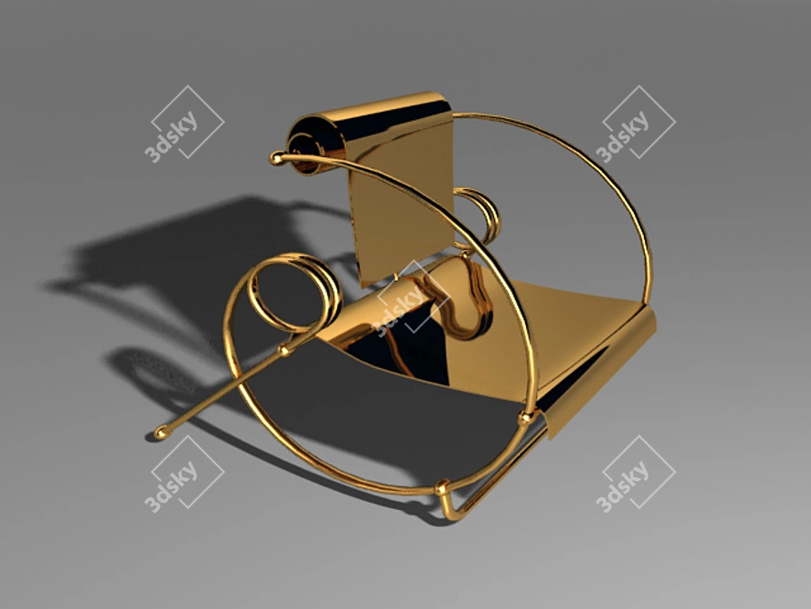 Luxury Gold Armchair 3D model image 1