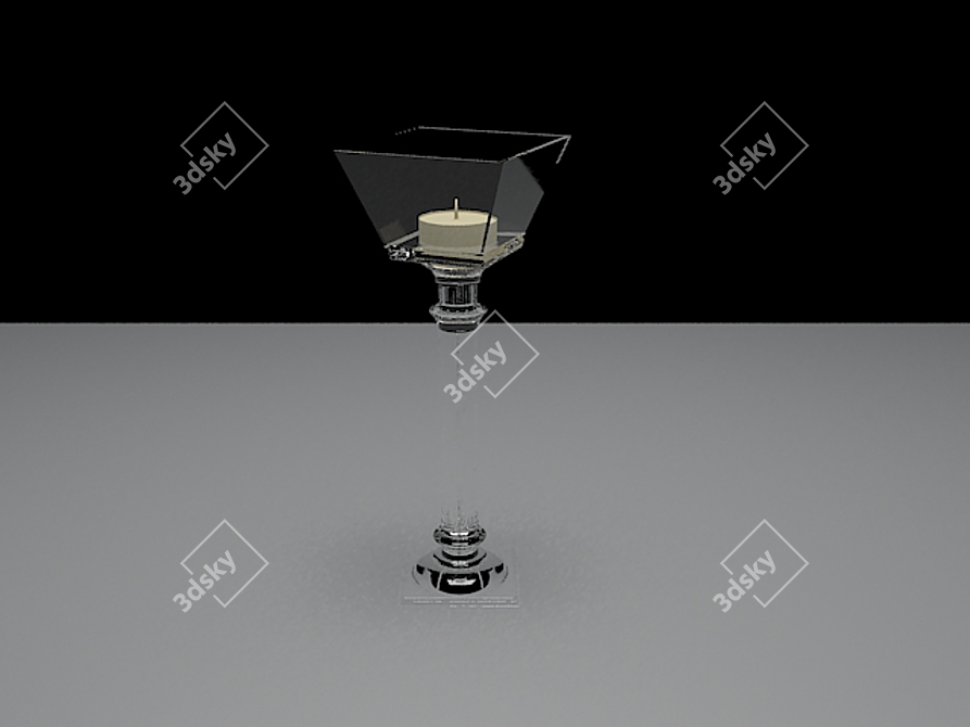 Elegant Metal Candle Holder 3D model image 1