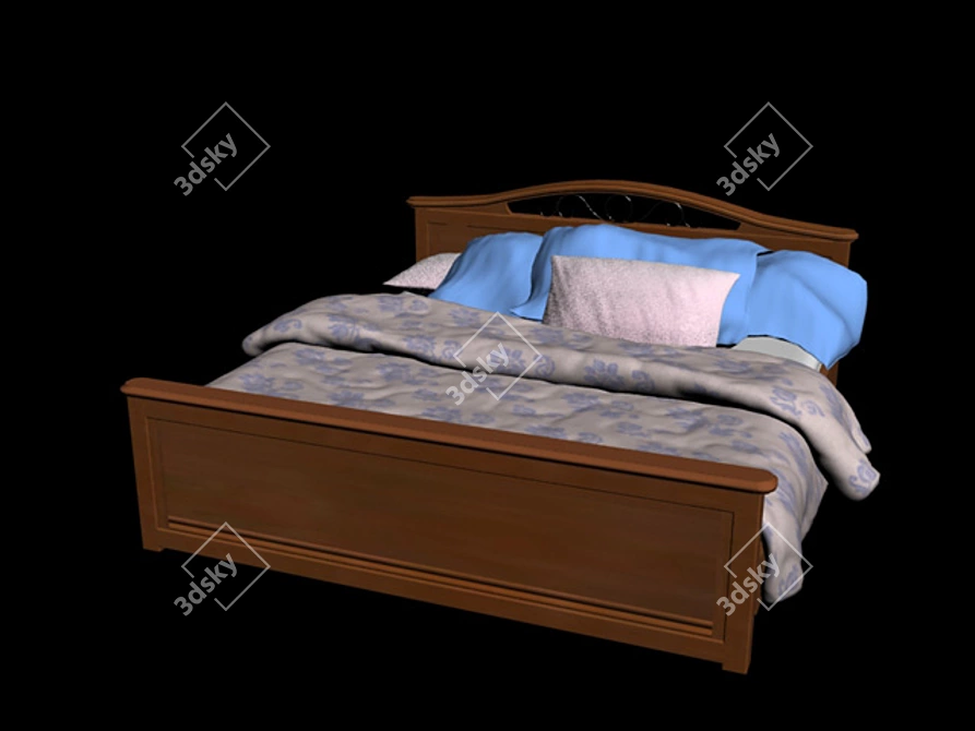 Elegant Miass Furniture Bed 3D model image 1