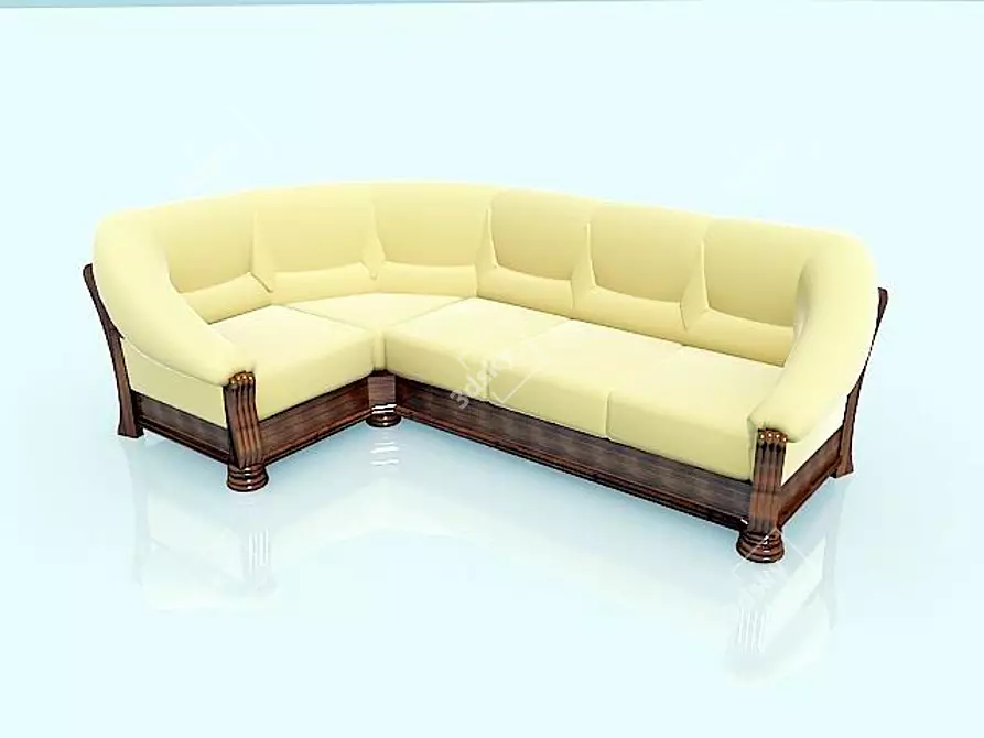 Cozy Comfort: GRAND Soft Corner 3D model image 1