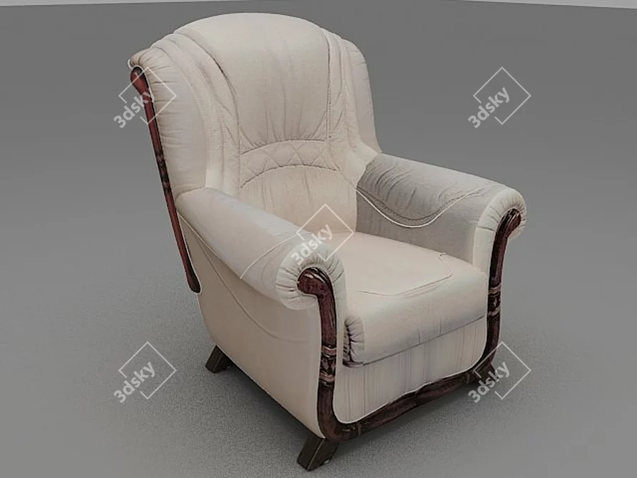 Cozy and Stylish Armchair 3D model image 1