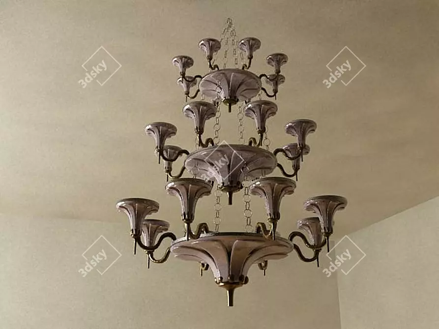 Elegant V-Ray Chandelier 3D model image 1