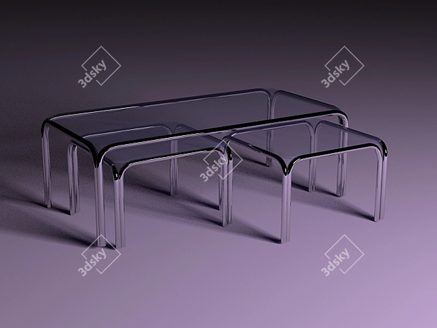 Elegant Glass Tables 3D model image 1