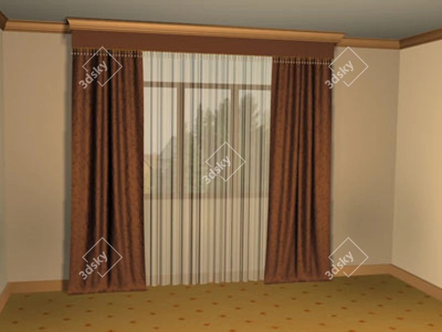 Max9 Mat Standard Curtain 3D model image 1