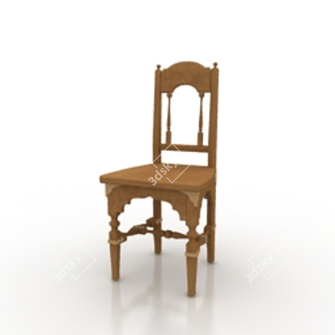 Modern Wooden Chair 3D model image 1