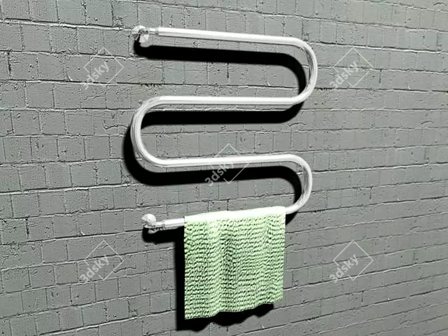 Compact Retired Towel Rail 3D model image 1