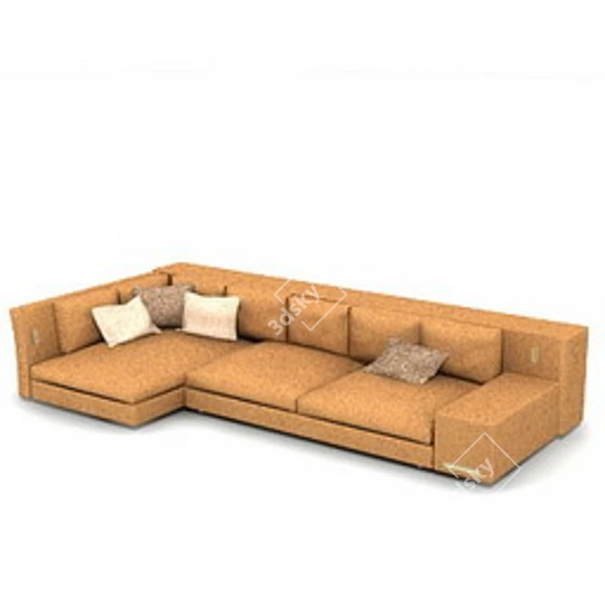 Corner Sofa with Cushions 3D model image 1