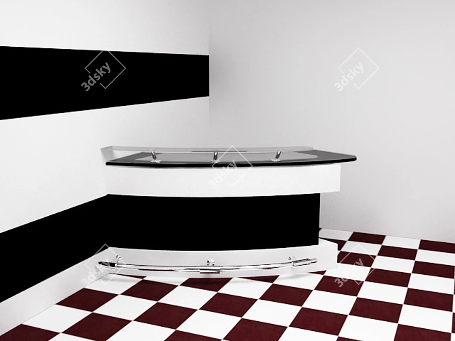 Elegant Office Reception Desk 3D model image 1