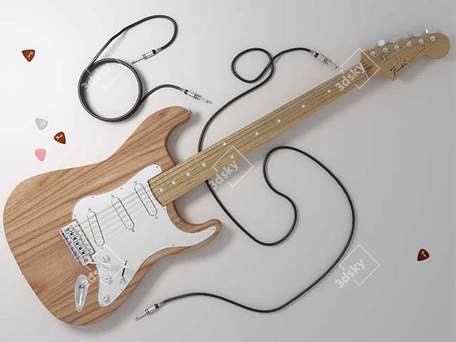 Fender Stratocaster Electric Guitar 3D model image 1