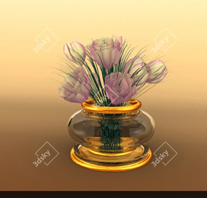 Matte Standard Flowers 3D model image 1