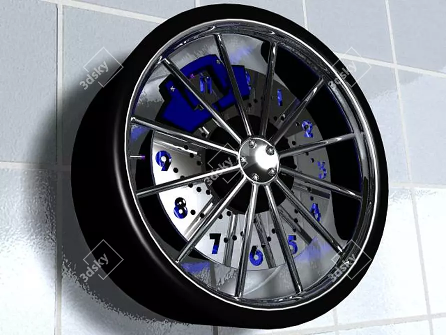 Revolutionary Wheel Clock 3D model image 1