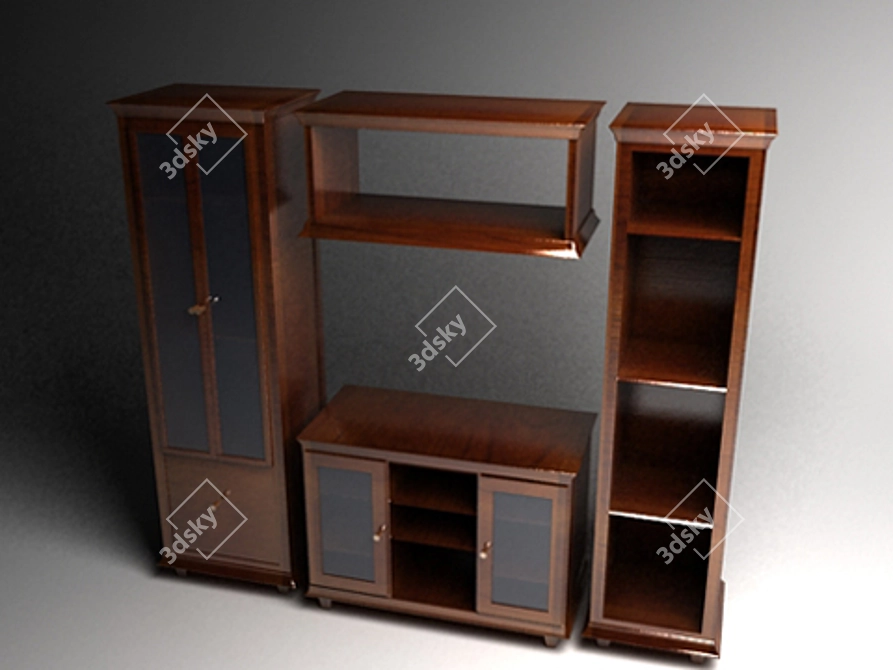 Modern TV Stand Cabinet 3D model image 1