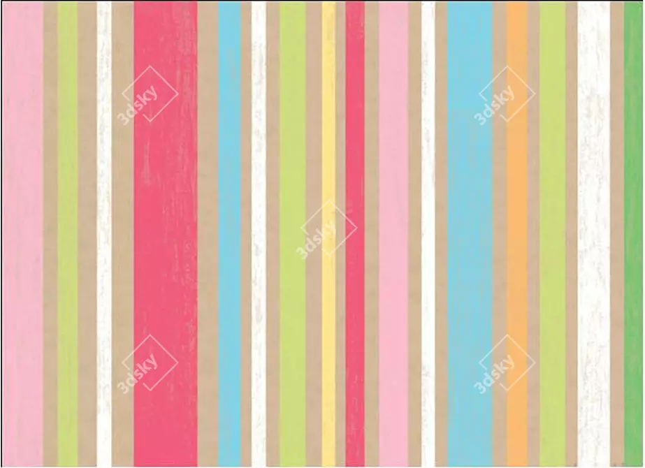 Striped Wallpaper 3D model image 1