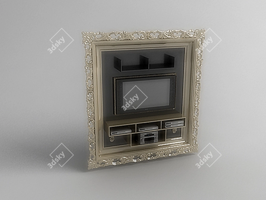 Sleek TV Frame 3D model image 1