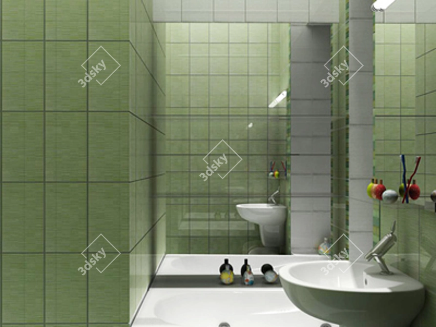 Green Oasis: Refresh Your Bathroom 3D model image 1